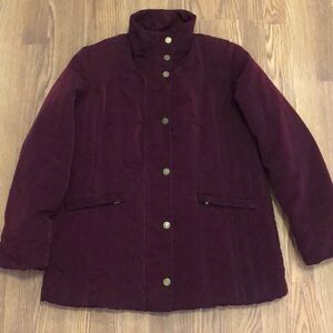 Burgundy winter coat size medium